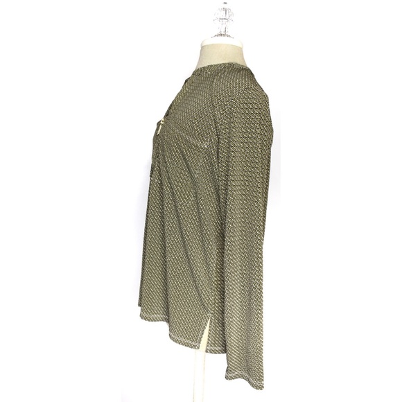 Michael Kors Chain Link Print Long Sleeve Blouse Top Large Preowned - Picture 6 of 7